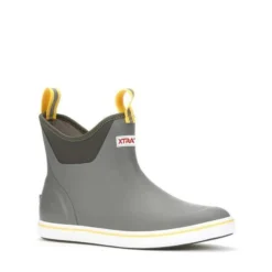 Xtratuf Men's 6" Ankle Deck Boots Gray/Yellow Apparel