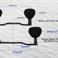 Jigging World - Power Handles For Penn Squall 400 & Fathom 400 Low Profile Reels