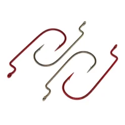 Gamakatsu Worm Offset Shank Round Bend Hooks Bronze Terminal Tackle