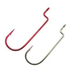 Gamakatsu Worm Offset Shank Round Bend Hooks Bronze Terminal Tackle