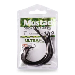 Mustad Demon Perfect Circle In-Line 3X Hooks Black Knickel 5 Mustad Demon Perfect Circle In-Line 3X Hooks Black Knickel