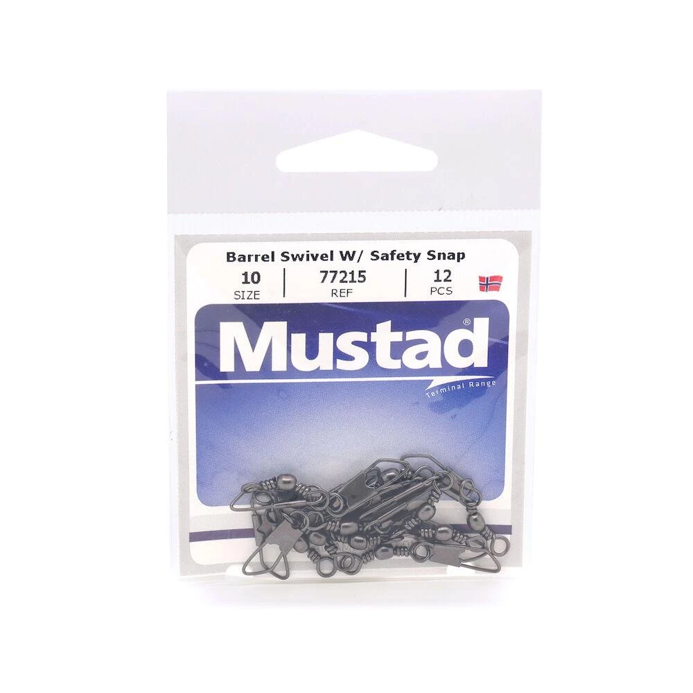 Mustad Barrel Swivels With Safety Snap 2 Mustad Barrel Swivels With Safety Snap