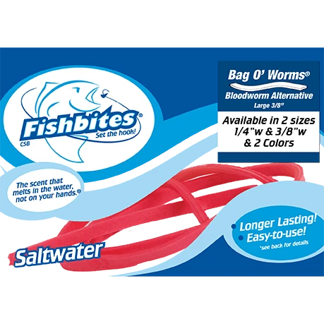 Fishbites Longer Lasting Bag O' Worms Soft Baits Lures 3 Fishbites Longer Lasting Bag O' Worms Soft Baits Lures