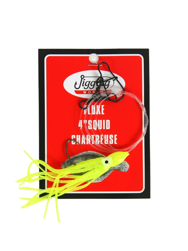 Terminal Tackle Jigging World Fluke Rigs With 4" Squid 2 Terminal Tackle Jigging World Fluke Rigs With 4" Squid