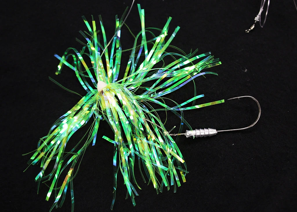 Terminal Tackle Jigging World Hi-Lo Flasher Rigs With Weighted Grub Holder Hooks 3 Terminal Tackle Jigging World Hi-Lo Flasher Rigs With Weighted Grub Holder Hooks