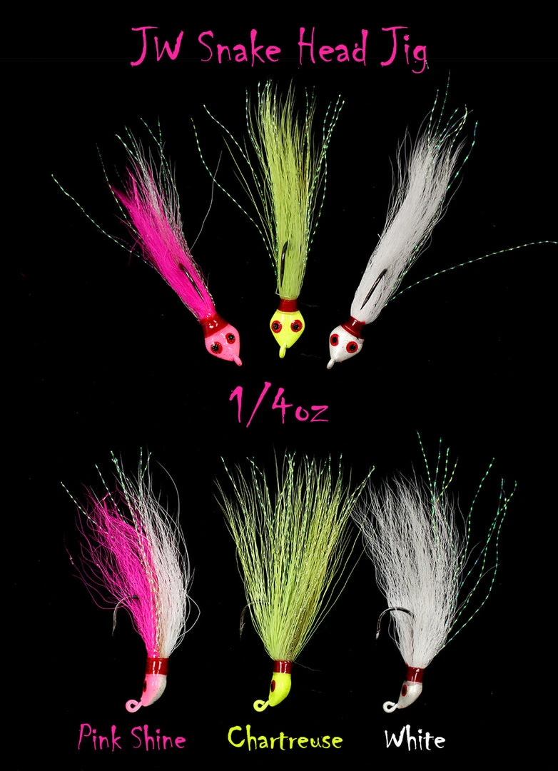 Jigging World Snake Head Bucktail Teasers Lures 1 Jigging World Snake Head Bucktail Teasers Lures