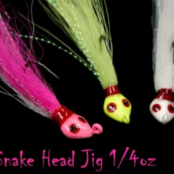 Jigging World Snake Head Bucktail Teasers Lures 11 Jigging World Snake Head Bucktail Teasers Lures
