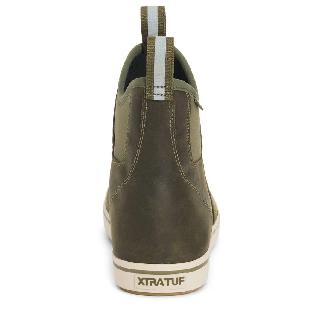 Apparel Xtratuf Men's Leather 6" Ankle Deck Boots Green 3 Apparel Xtratuf Men's Leather 6" Ankle Deck Boots Green