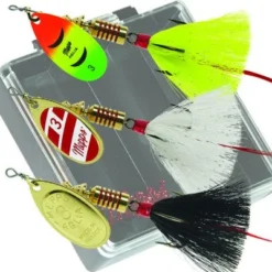 Lures Mepps Bass Pocket Pac - #3 Aglia Dressed Inline Spinners