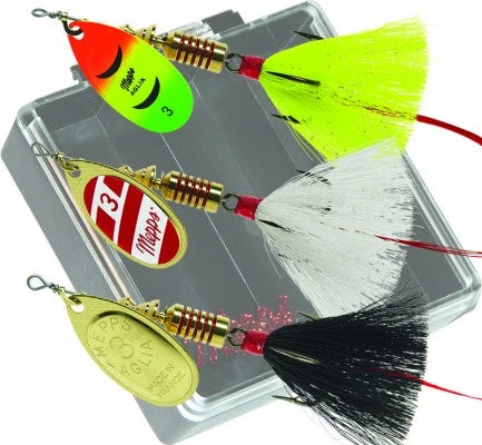 Lures Mepps Bass Pocket Pac - #3 Aglia Dressed Inline Spinners 1 Lures Mepps Bass Pocket Pac - #3 Aglia Dressed Inline Spinners