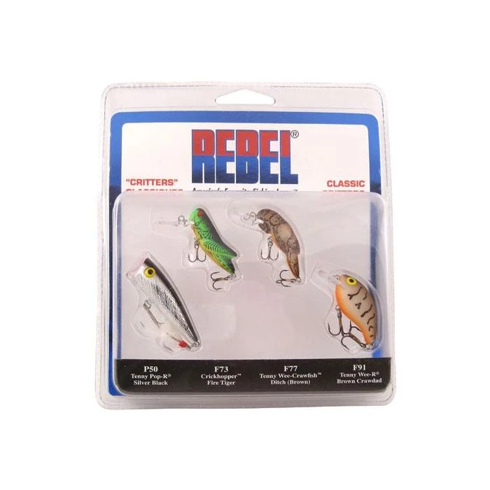 Lures Rebel Classic Critters 4 Pack Hardbaits Lures Rebel Classic Critters 4 Pack Hardbaits