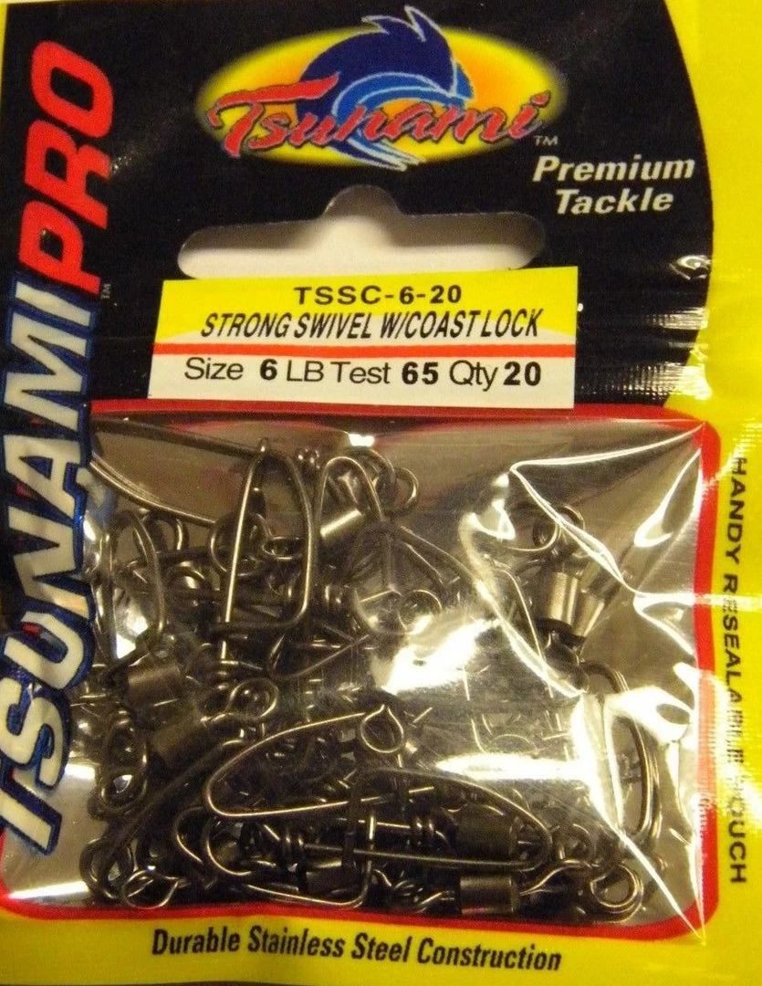 Terminal Tackle Tsunami Pro Strong Swivels With Coastlock Snap 3 Terminal Tackle Tsunami Pro Strong Swivels With Coastlock Snap
